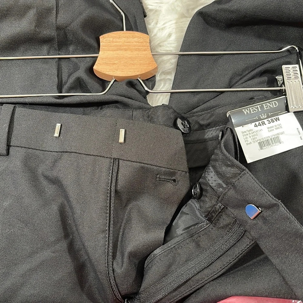 WEST END BLACK UNHEMMED DRESS Size 38 W US PANTS MEN With Pockets NEW - Picture 4 of 8